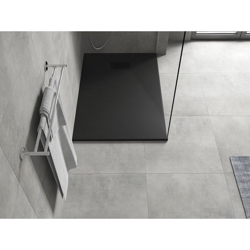 Mexen Hugo rectangular SMC shower tray 120 x 90 cm, black, black cover - 42709012-B