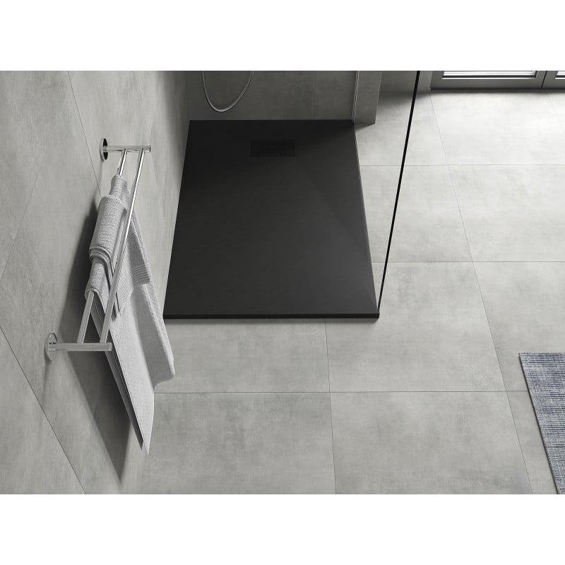 Mexen Hugo rectangular shower tray SMC 130 x 90 cm, black, black cover - 42709013-B