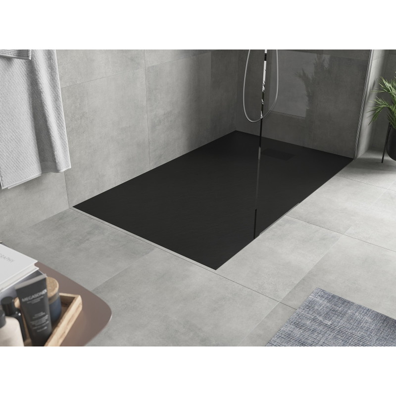 Mexen Hugo rectangular shower tray SMC 140 x 90 cm, black, black cover - 42709014-B