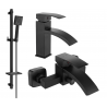 Mexen Libra DQ45 bathtub set, Black - 745103DQ45-70