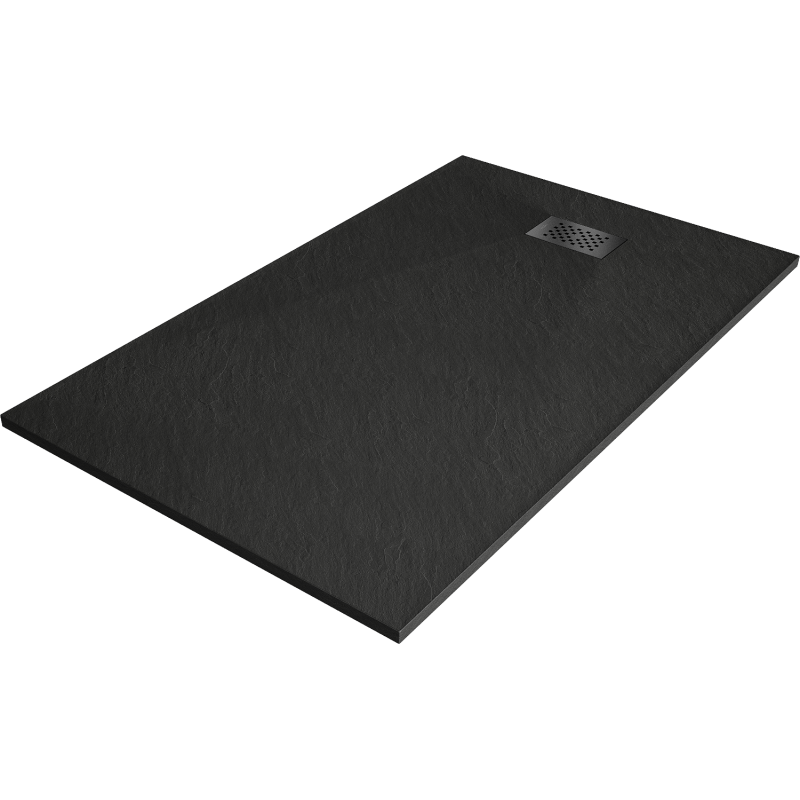 Mexen Hugo rectangular shower tray SMC 160 x 90 cm, black, black cover - 42709016-B