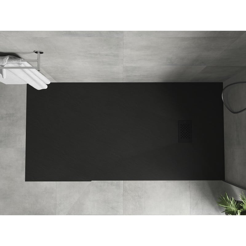 Mexen Hugo rectangular shower tray SMC 180 x 90 cm, black, black cover - 42709018-B