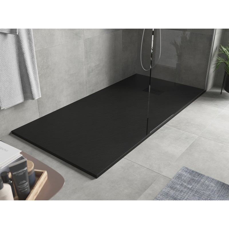 Mexen Hugo rectangular shower tray SMC 170 x 90 cm, black, black cover - 42709017-B