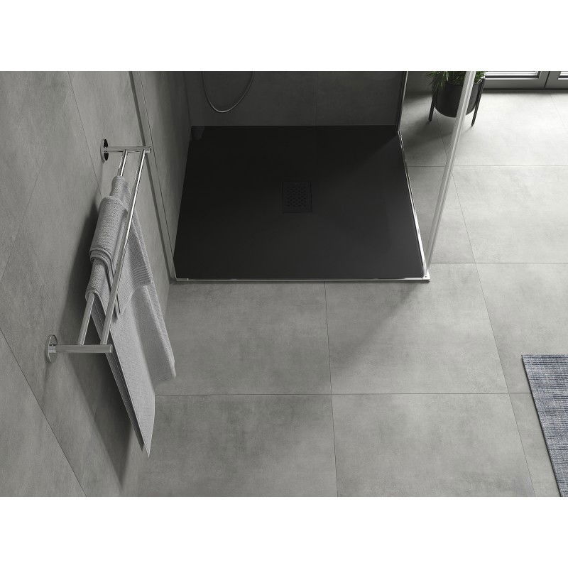 Mexen Hugo square shower tray SMC 100 x 100 cm, black, black cover - 42701010-B