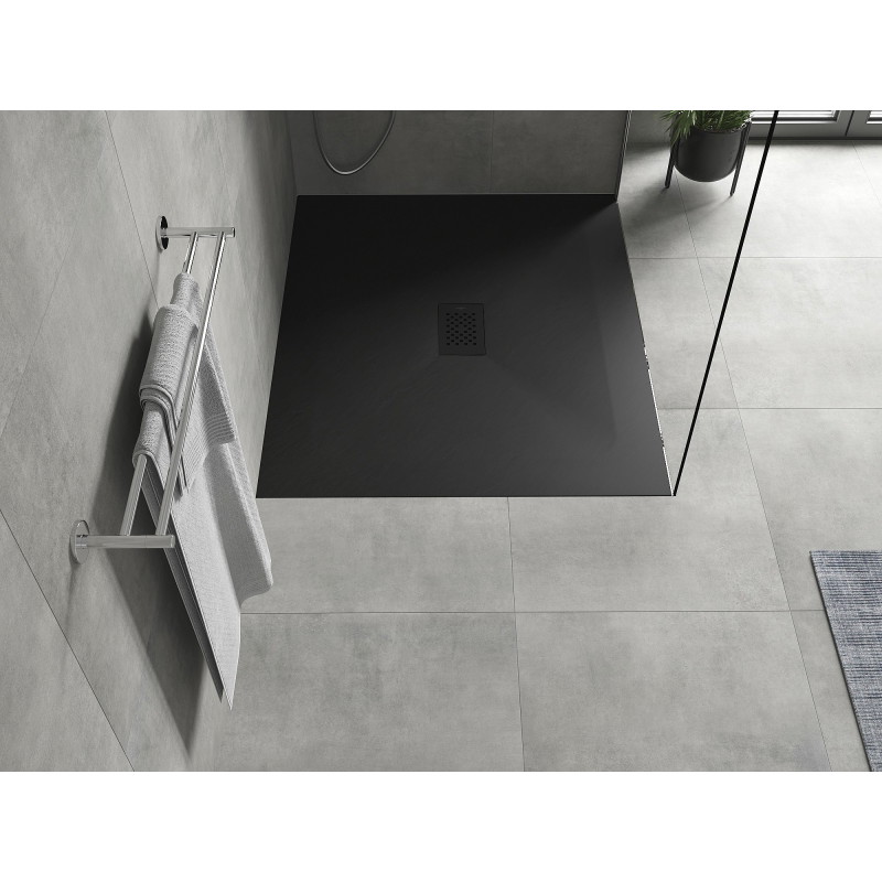 Mexen Hugo SMC Rectangular Shower Tray 130 x 100 cm, Black, Black Cover - 42701013-B