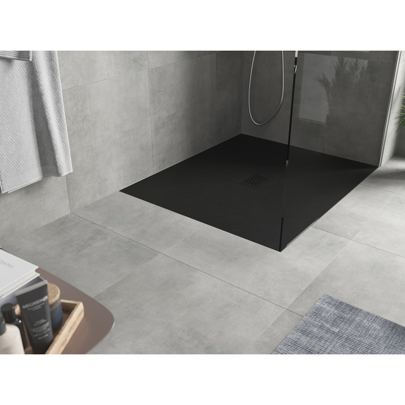 Mexen Hugo SMC Rectangular Shower Tray 130 x 100 cm, Black, Black Cover - 42701013-B