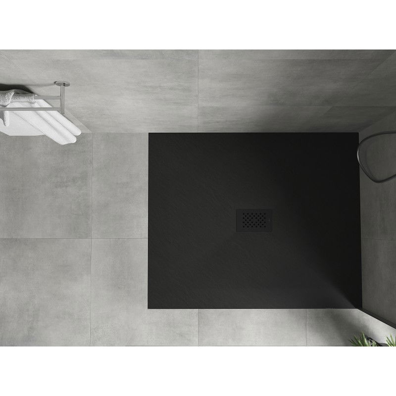 Mexen Hugo rectangular shower tray SMC 130 x 100 cm, black, black cover - 42701013-B