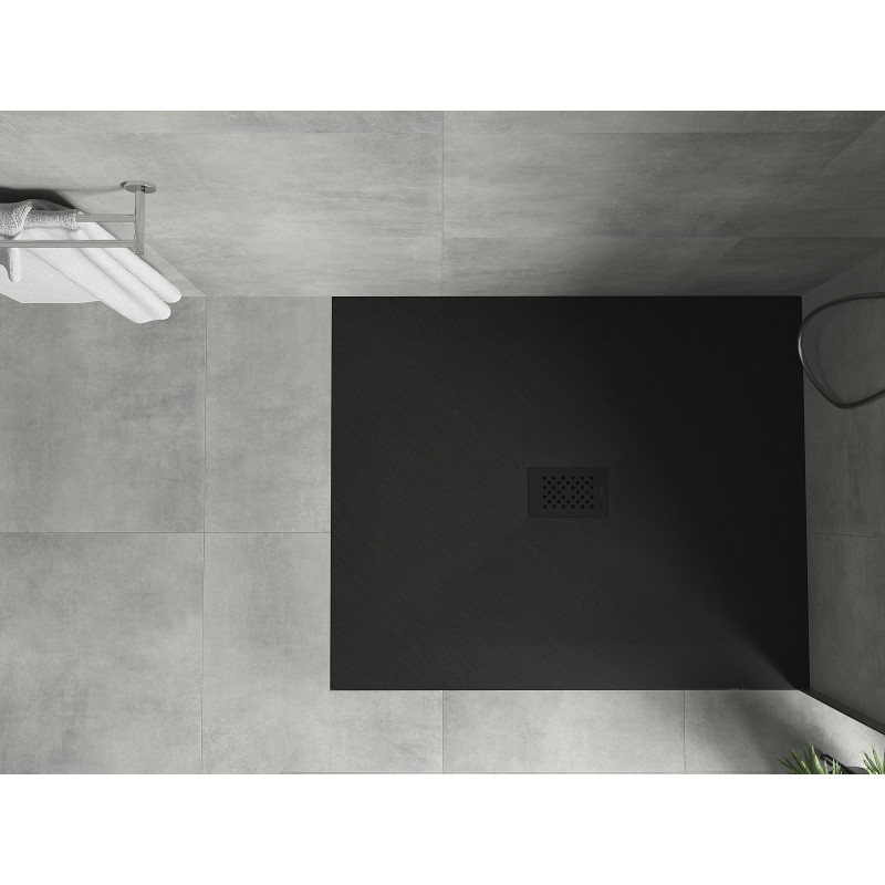 Mexen Hugo rectangular SMC shower tray 130 x 100 cm, black, black cover - 42701013-B