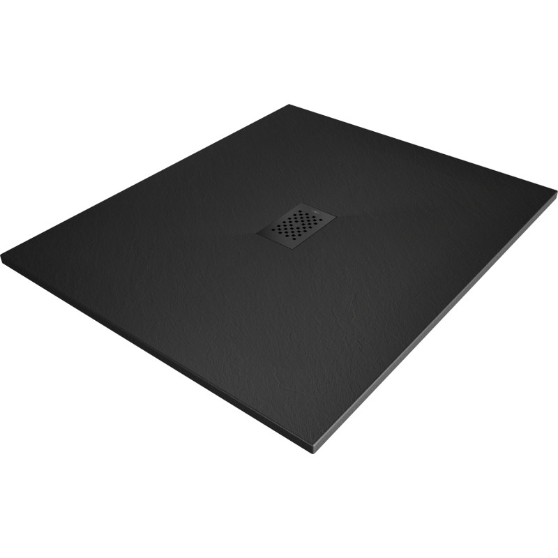 Mexen Hugo rectangular SMC shower tray 130 x 100 cm, black, black cover - 42701013-B