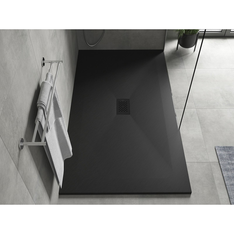 Mexen Hugo rectangular SMC shower tray 150 x 100 cm, black, black cover - 42701015-B
