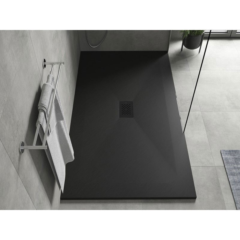 Mexen Hugo rectangular recessed tray SMC 160 x 100 cm, black, black cover - 42701016-B