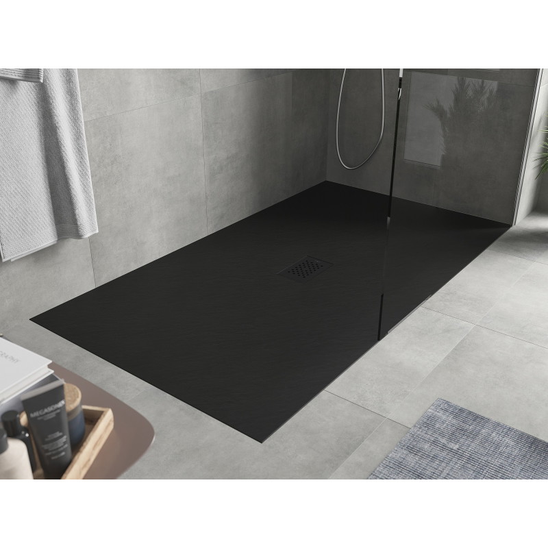 Mexen Hugo rectangular SMC shower tray 180 x 100 cm, black, black cover - 42701018-B