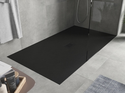 Mexen Hugo rectangular SMC shower tray 180 x 100 cm, black, black cover - 42701018-B