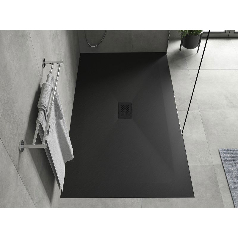 Mexen Hugo rectangular shower tray SMC 200 x 100 cm, black, black cover - 42701020-B