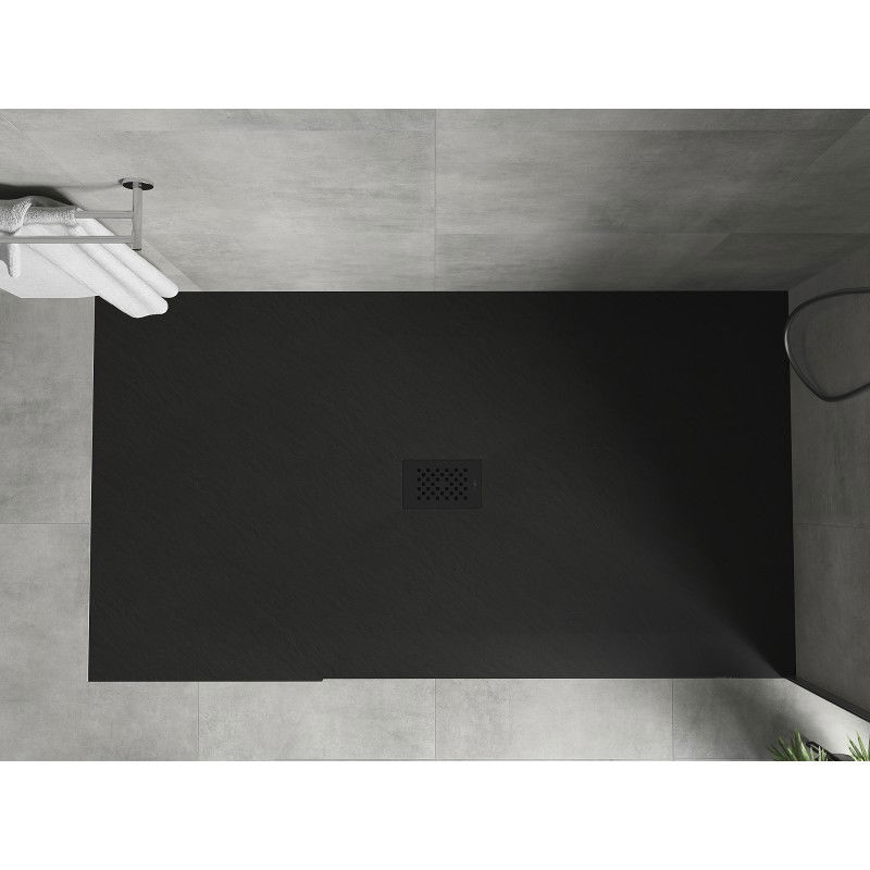Mexen Hugo rectangular shower tray SMC 180 x 100 cm, black, black cover - 42701018-B