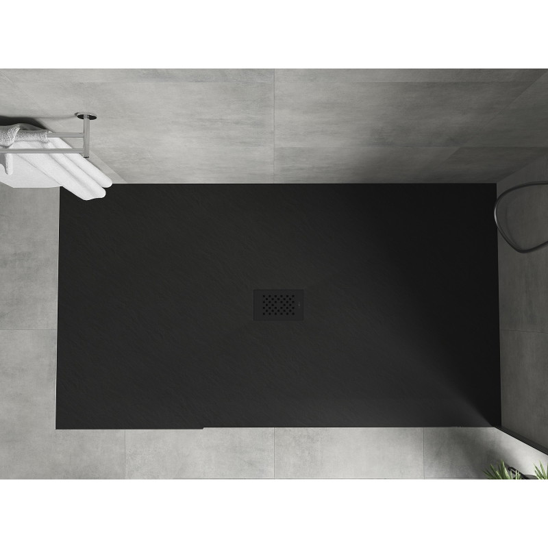 Mexen Hugo rectangular SMC shower tray 180 x 100 cm, black, black cover - 42701018-B