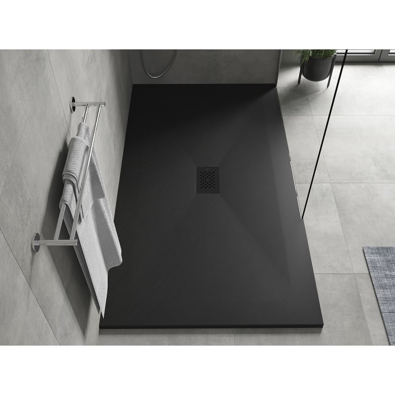 Mexen Hugo rectangular SMC shower tray 200 x 100 cm, black, black cover - 42701020-B