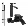 Mexen Libra DQ77 bathtub set, Black - 745113DQ77-70