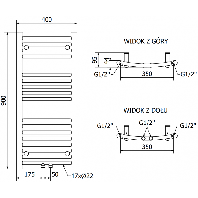 Mexen Ares Electric Radiator 900 x 400 mm, 300 W, White - W102-0900-400-2300-20