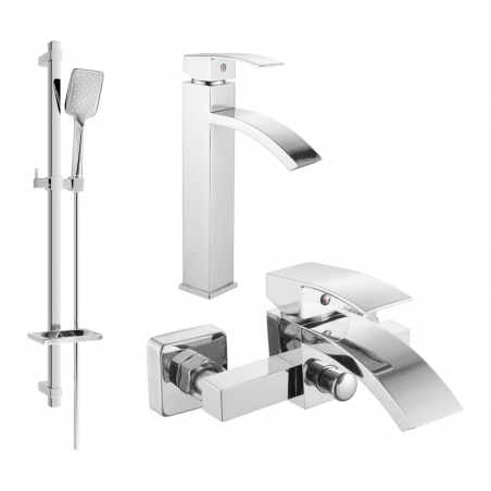 Mexen Libra DQ62 bathtub set, Chrome - 745113DQ62-00