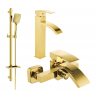 Mexen Libra DQ62 bathtub set, Gold - 745113DQ62-50