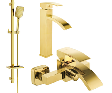 Mexen Libra DQ62 bathtub set, Gold - 745113DQ62-50