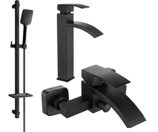 Mexen Libra DQ62 bathtub set, Black - 745113DQ62-70