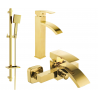 Mexen Libra DQ45 bath set, gold - 745113DQ45-50