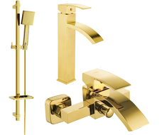 Mexen Libra DQ45 bath set, gold - 745113DQ45-50