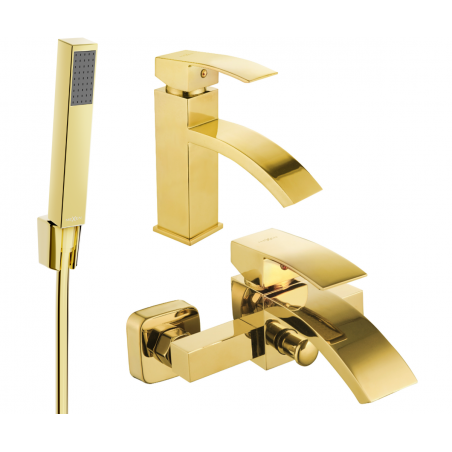 Mexen Libra R77 bathtub set, Gold - 745103R77-50