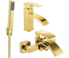 Mexen Libra R77 bathtub set, Gold - 745103R77-50