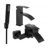 Mexen Libra R77 bathtub set, Black - 745103R77-70