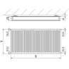 Mexen CH20 Hygiene Panel Radiator 300 x 3000 mm, Side Connection, 1909 W, Black - W420H-030-300-70