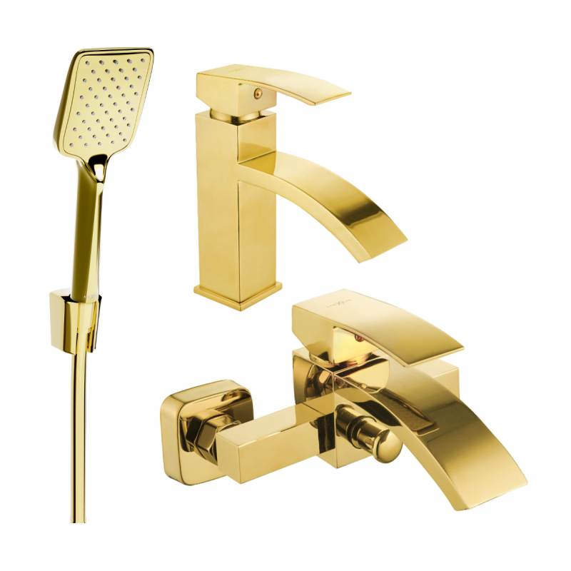 Mexen Libra R62 bathtub set, Gold - 745103R62-50