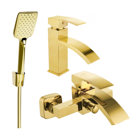 Mexen Libra R62 bathtub set, Gold - 745103R62-50