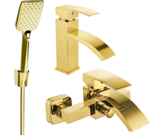 Mexen Libra R62 bathtub set, Gold - 745103R62-50