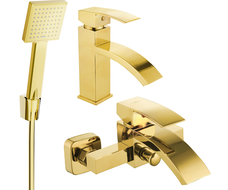 Mexen Libra R45 bathtub set, Gold - 745103R45-50