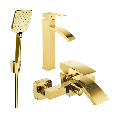 Mexen Libra R62 bathtub set, Gold - 745113R62-50