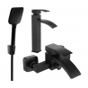 Mexen Libra R62 bathtub set, Black - 745113R62-70
