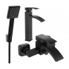 Mexen Libra R45 bathtub set, Black - 745113R45-70