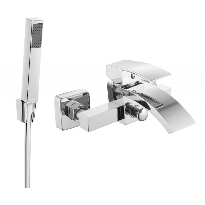 Mexen Libra R77 bathtub faucet with shower set, chrome - 74513R77-00