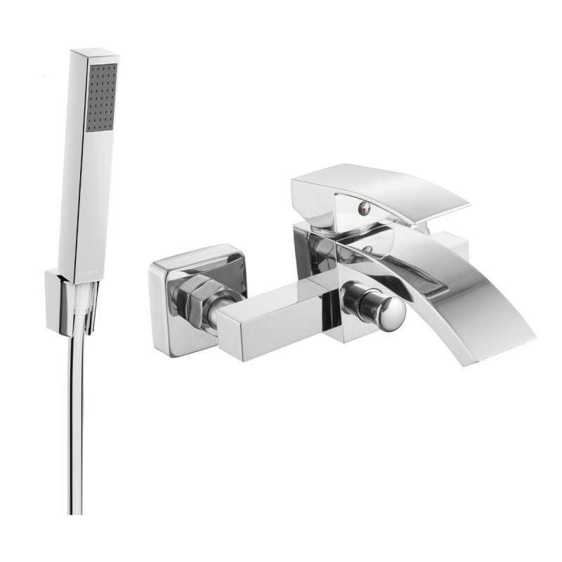Mexen Libra R77 bathtub mixer tap with shower head, Chrome - 74513R77-00