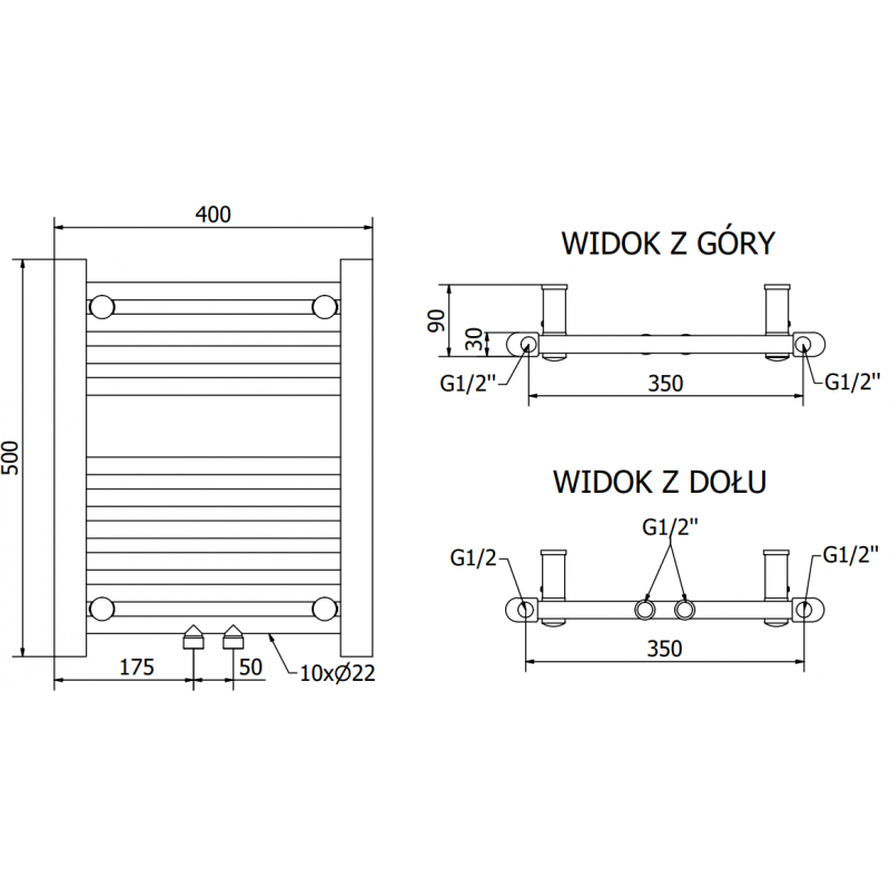 Mexen Mars Electric Radiator 500 x 400 mm, 300 W, Anthracite - W110-0500-400-2300-66