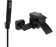 Mexen Libra R77 bathtub mixer tap with shower head, Black - 74513R77-70
