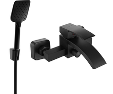 Mexen Libra R62 bathtub mixer tap with shower head, Black - 74513R62-70