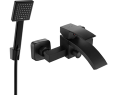 Mexen Libra R45 bathtub mixer tap with shower head, Black - 74513R45-70