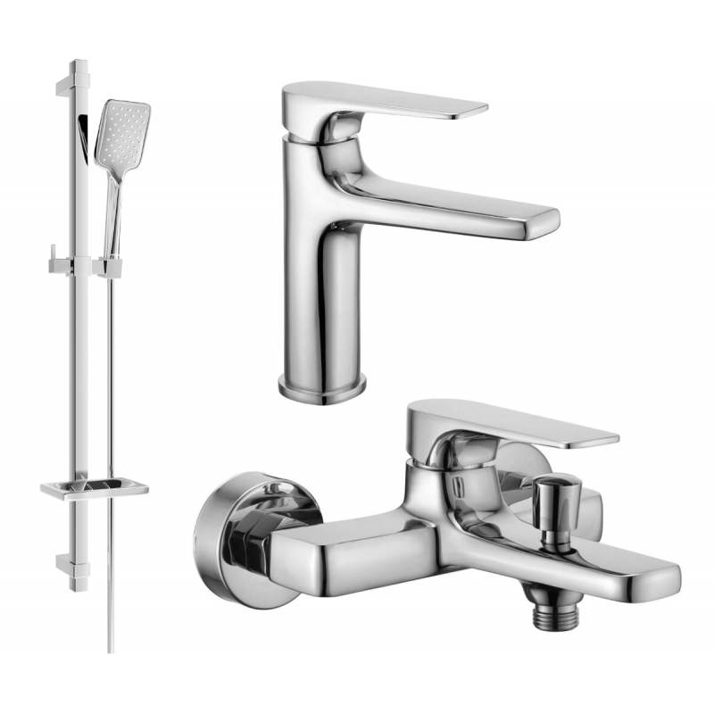 Mexen Lynx DQ62 bathtub set, Chrome - 745903DQ62-00