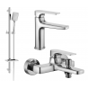 Mexen Lynx DQ62 bathtub set, Chrome - 745903DQ62-00