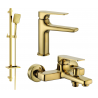 Mexen Lynx DQ62 bathtub set, Gold - 745903DQ62-50