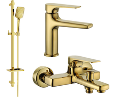 Mexen Lynx DQ62 bathtub set, Gold - 745903DQ62-50